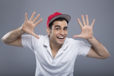 man with funny expressions 