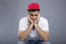 young man feeling depressed