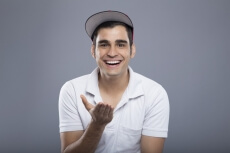 man in casual clothing surprised 