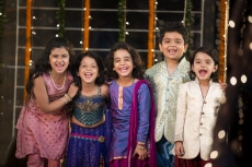 young group of kids celebrating diwali