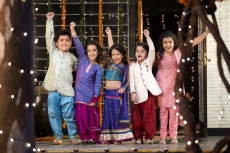 young group of kids celebrating diwali