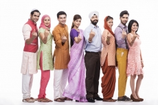 people from all religions showing first finger