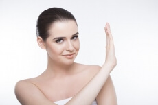 girl showing skincare 