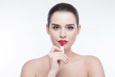 girl with lipstick