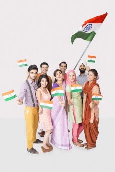 people from all religions with indian flag