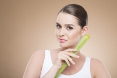 girl posing with aloe vera 