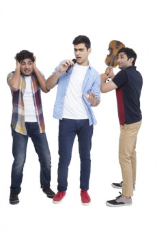boys having fun while playing music