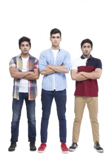 three young friends posing in style 