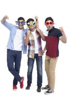 three friends wearing funky shades