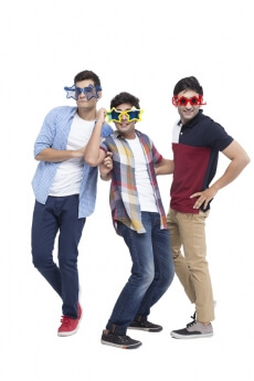 three friends wearing funky shades