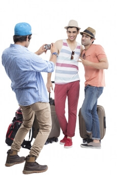 friends on tour clicking pictures