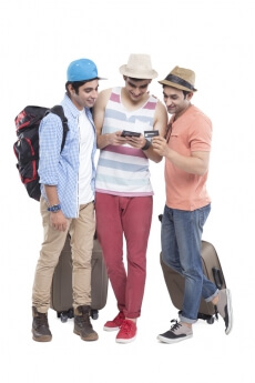 group of friends travelling