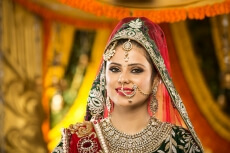shy indian bride posing 