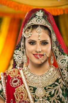 shy indian bride posing 