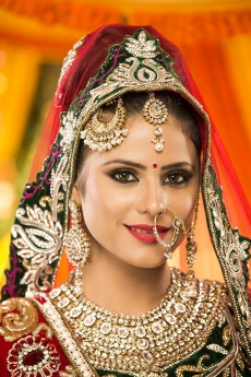 shy indian bride posing 