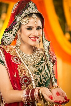 shy indian bride posing 