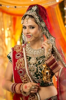 shy indian bride posing 