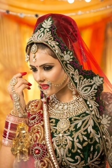 shy indian bride posing 