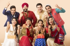 indians in cheerful gesture