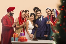 group of indian people celebrating birthday