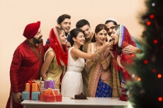 group of indian people celebrating birthday