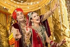 indian bride and groom dancing