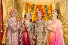bride and groom with parents
