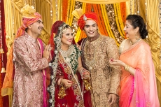 bride and groom with parents