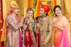 bride and groom with parents