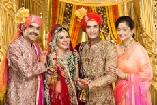 bride and groom with parents