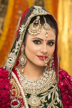 shy indian bride posing 