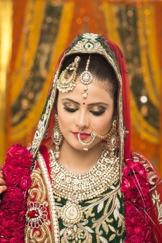 shy indian bride posing 