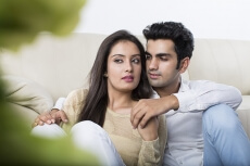 couple romancing at home