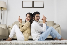 couple having leisure time at home 