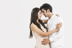 young couple romancing