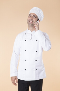 chef talking on phone