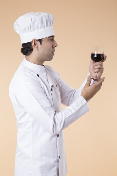 chef tasting wine 