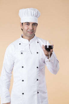 chef tasting wine 