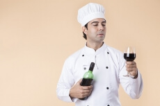 chef tasting wine 
