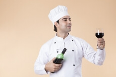 chef tasting wine 