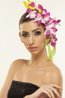 woman wearing flower band