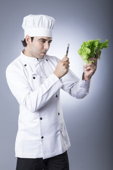 chef with broccoli 