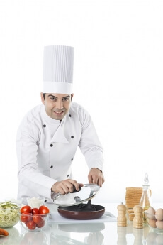 chef checking food