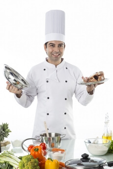 chef cooking chicken 