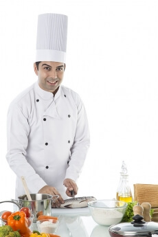 chef cooking fish 