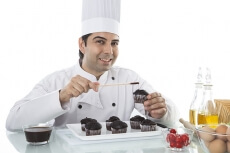 chef making cupcakes 