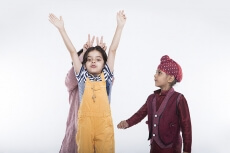 kids playing and gesturing