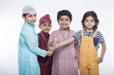 kids posing and smiling