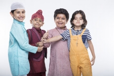 kids posing and smiling
