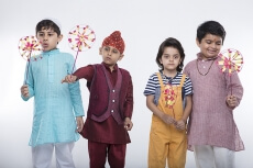 kids with windmill toy